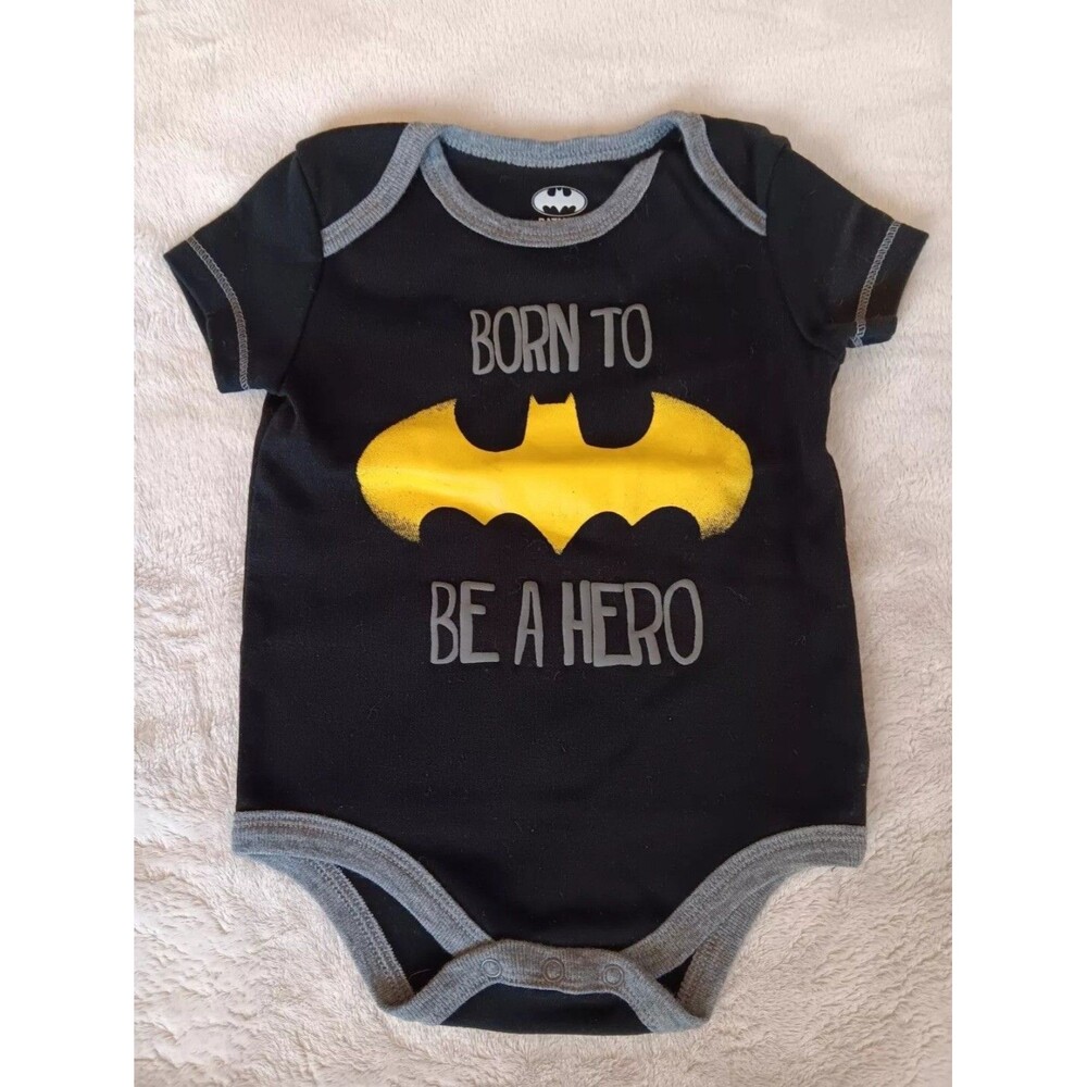 Shirt  0 To 3  Months New Boys Batman Short sleeve Black Hero baby